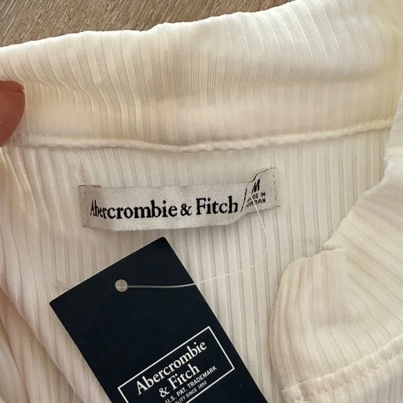Abercrombie & Fitch Cream Ribbed Bodysuit - Picture 2 of 3